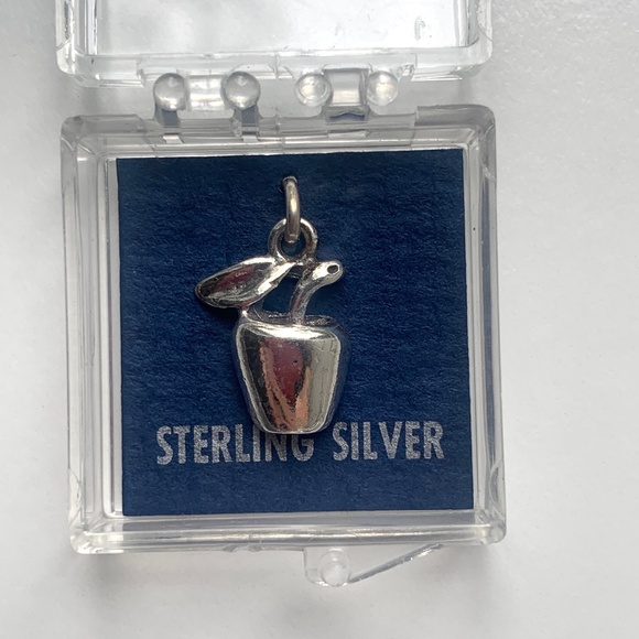 .925 Sterling Silver Apple Charm - Picture 1 of 6